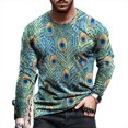 thumbnail image 2 of RKSTN Chemises pour Hommes Manches Courtes Manches Longues Imprimé Col Rond Chandail T-Shirt Blouse Chemises Hawaïennes pour Hommes, 2 of 3