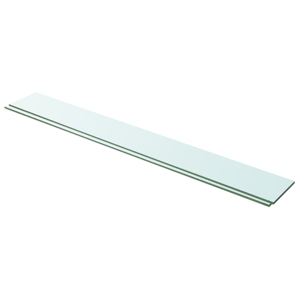 vidaXL Étagères 2 Pcs Panneau en Verre Transparent 100x12 cm