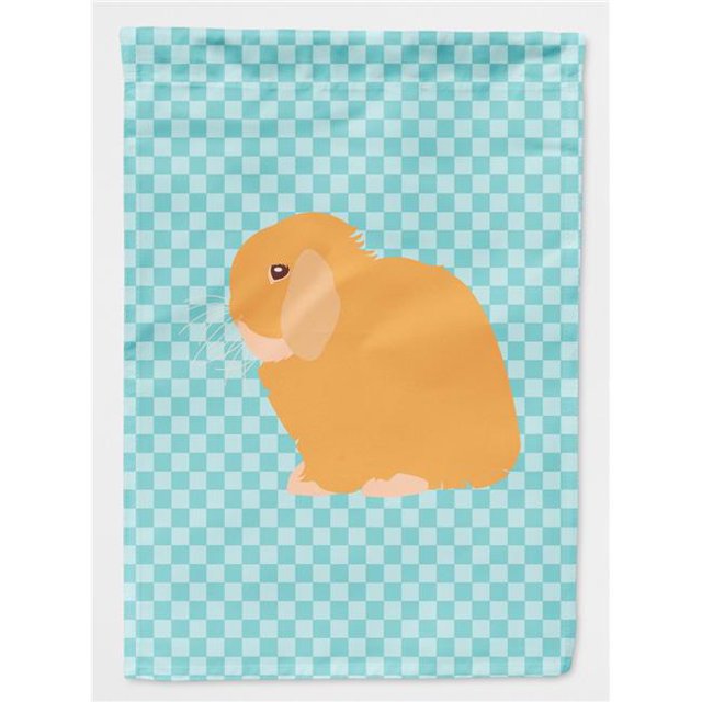 Carolines Treasures BB8142CHF Holland Lop Rabbit Blue Check Canvas House Flag