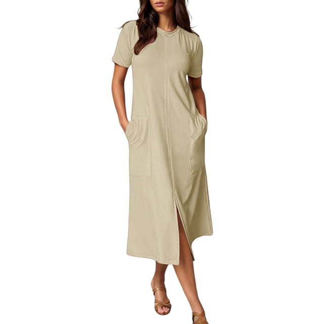 Womens Summer Dress Gradient Sleeveless V-Neck Maxi