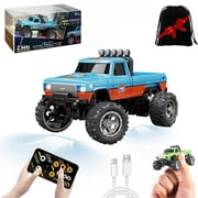 Mini Rc Monster Truck  1/64 Scale Monster Truck with Lights  2.4Ghz Remote Control Car Rechargeable Mini Monster Truck Rc  Alloy Rc Semi Truck for Kids Gifts  Speed Adjustable