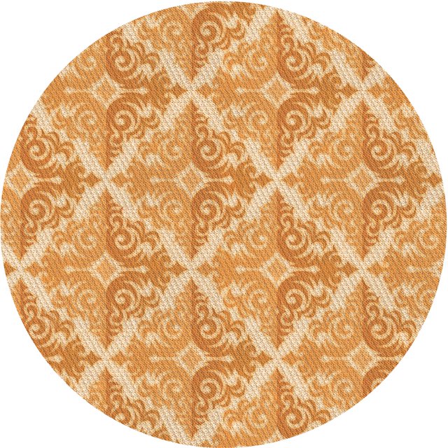Ahgly Company Tapis Rond Lavable en Machine Intérieur Transitionnel Jaune Orange, 4 Pieds Rond