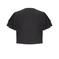 thumbnail image 4 of Meichang Boléro d'Été pour Femme en Mousseline, Ouvert à l'Avant, Transparent, à Manches Courtes, Cardigan Court pour Robe de Soirée 2024, Noir, TG, 4 of 6