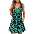 thumbnail image 1 of EGNMCR Robes de Fête pour Femmes Robes d'Été pour Femmes Col Rond Imprimé Sans Manches Tuniques Robes Grande Taille Robes T-Shirt, 1 of 4