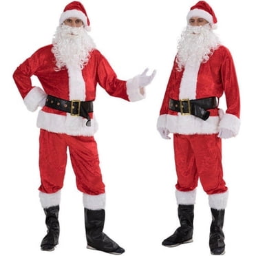 5 Ensembles Costume de Noël Père Noël Déguisement Costume Adulte Cosplay Tenue de Fête