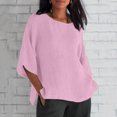 thumbnail image 2 of DPTALR Blouse Chemise Ample en Coton à Manches Courtes d'Été pour Femme à Col Rond, 2 of 6
