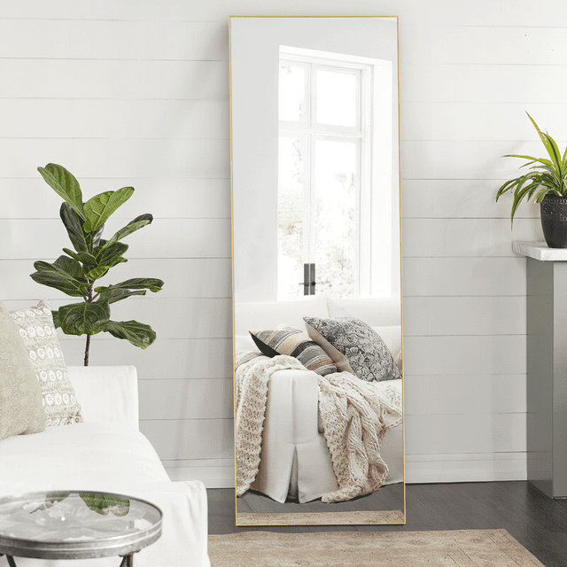 NeuType Full Length Floor Mirror Rectangular Gold 47"x16"