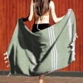 thumbnail image 4 of Serviette de Plage Turque Antiadhésive Motif Rayé Sable pour Adultes Châle de Sauna Extérieur, 4 of 5