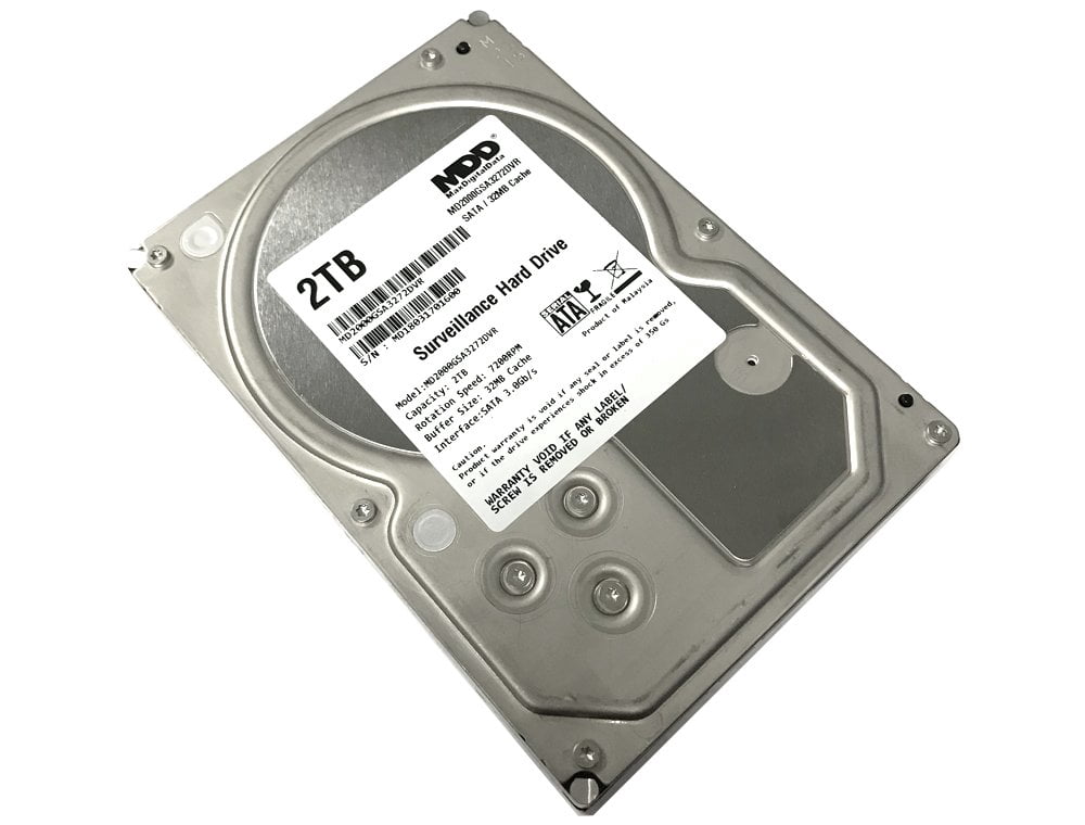 MaxDigitalData 2TB 32MB Cache 7200PM SATA 3.0Gb/s 3.5in Internal Surveillance CCTV DVR Hard Drive (MD2000GSA3272DVR) - w/ 2 Year Warranty Mechanical Hard Disk