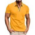 thumbnail image 2 of ylioge Mens Golf Shirts Button Collared Short Sleeve T Shirt Office Work Mens Casual Pullover Solid Comfort Basic Lapel Athletic Workout Tees Tops, 2 of 6