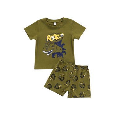 Honganda Children Boy Tops, Shorts Suits Cartoon Printed Short-sleeved Tops Shorts