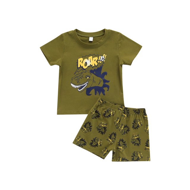 Honganda Children Boy Tops, Shorts Suits Cartoon Printed Short-sleeved Tops Shorts