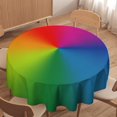 thumbnail image 1 of Colorful Round Tablecloth, Abstract Rainbow Gradient Orange Blue Green Purple Print Table Cover for Dinning Table Kitchen Party 60x60in, 1 of 6