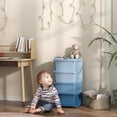 thumbnail image 2 of Qaba 4 Tier Kids Toy Organizer with 4 Plastic Storage Bins, Blue, 2 of 10