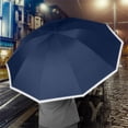 thumbnail image 3 of Travel Umbrella Compact Windproof Fully Automatic Reverse Folding 41 in Diameter with Reflective Stripe and 10 Fiberglass Ribs, 3 of 9