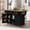 Black C, variant on Modern Kitchen Island on 5 Wheels with Storage Cabinet and Drop-Leaf Countertop, Kitchen Cart with Cabinet Door Internal Storage Racks and 3 Drawers for Dinning Room (White