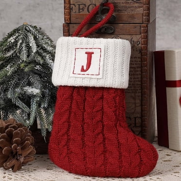 XZNGL Initial Alphabet Christmas Stockings 7Inch Letter Personalised Xmas Stocking Letter Personalised Xmas Stocking 26 Soft Stockings Decorations for Family Party