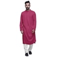 thumbnail image 1 of Atasi Kurta Long pour Hommes Col Mandarin Uni Drapé Vêtements, 1 of 7