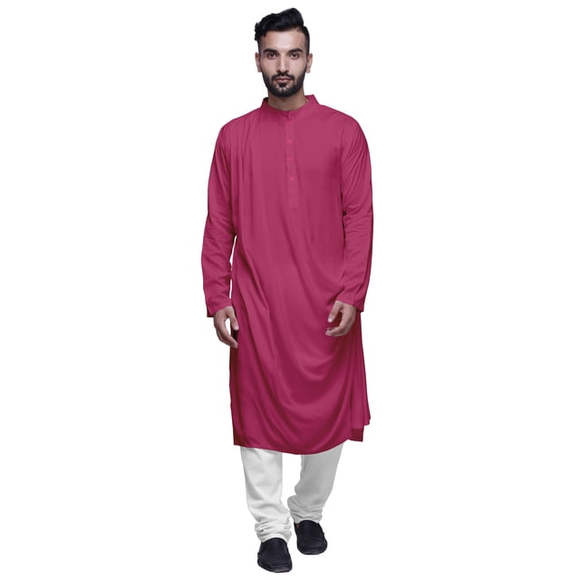 Atasi Kurta Long pour Hommes Col Mandarin Uni Drapé Vêtements