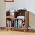 thumbnail image 4 of Weselon Armoire de Rangement pour Disques avec Prise de Courant, Support pour Tourne-Disque, Table pour Tourne-Disque Pouvant Contenir jusqu'à 250 Albums, Étagère d'Exposition pour Tourne-Disque avec Pattes en Bois pour Salon Chambre, Brun Noyer, 4 of 6