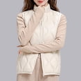thumbnail image 1 of SDNall Cropped Puffer Lightweight Quilted Stand Collar Sleeveless Zip Up Jacket, 1 of 1