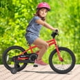 thumbnail image 2 of Costway 18-Inch Kid's Bike for 4-8 Years Old with Adjustable Saddle & Anti-slip Handlebar Red, 2 of 10