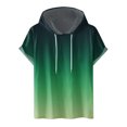 thumbnail image 1 of Besolor Mens Casual Hooded Tops Gradient Drawstring Short Sleeve Shirts Sports ness Pullover Summer Blouse, 1 of 4