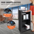 thumbnail image 4 of VEVOR Support de Podium, Hauteur de 47 Pieds, Placage en MDF et PVC de Qualité E1, Tablette de Rangement Ajustable et 4 Roues Roulantes, Noir (1 Unité), 4 of 9