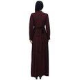 thumbnail image 4 of Bimba Robe Jilbab Unie à Manches Longues pour Femme, Col Mandarin, avec Poches, 4 of 6