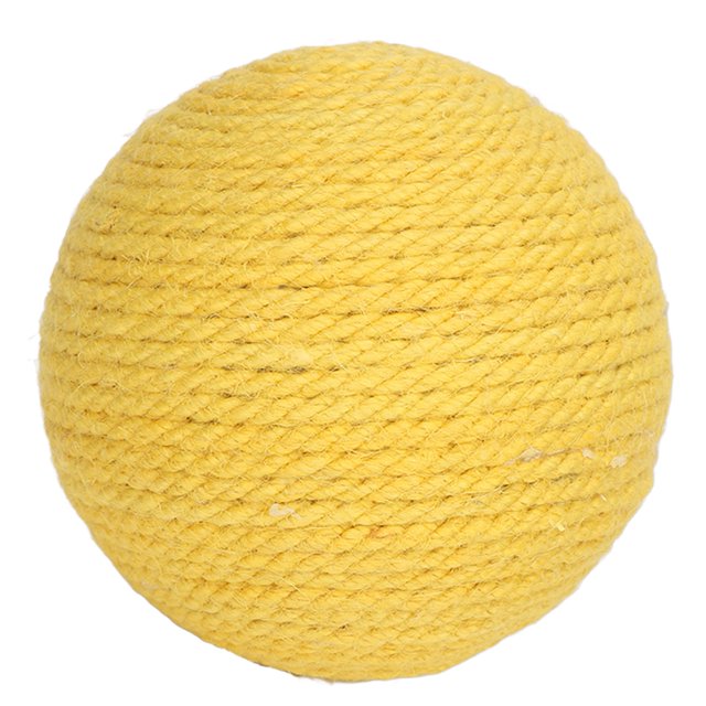 Cat Sisal Ball, Fun Scratch Resistant Sisal Cat Scratching Ball Teeth Claws Grinding Rattling Stones Inside For Cats For Playing White,Green,Yellow