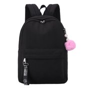 Girl School Backpack Lightweight School Bag Student Backpack with Pompom Pendant
