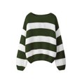 thumbnail image 1 of Gupgi Chandails Rayés pour Femmes à Manches Longues, Tricot Ample, Chandail Preppy, Hauts pour l'Automne et l'Hiver, 1 of 3