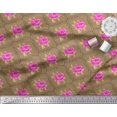 thumbnail image 2 of Soimoi Tissu Popeline de Coton Design Quatrefoil, Feuilles & Roses Imprimés Floraux au Mètre 42 Pouces de Large, 2 of 3