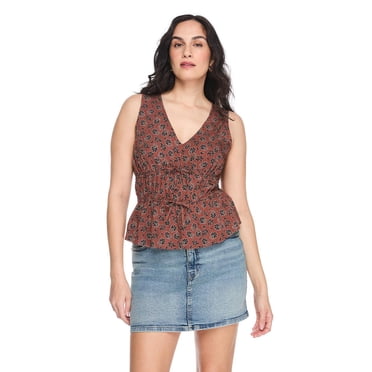 George Women's V-Neck Woven Tank Top