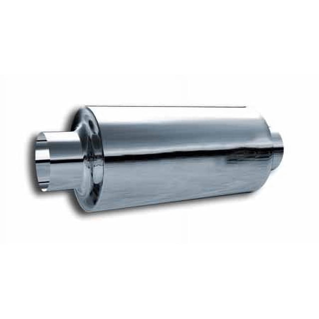 Résonateur d'Échappement OAL Aero Exhaust 2,5 Pouces Entrée/sortie x 14 Pouces, Corps Rond 4 Pouces