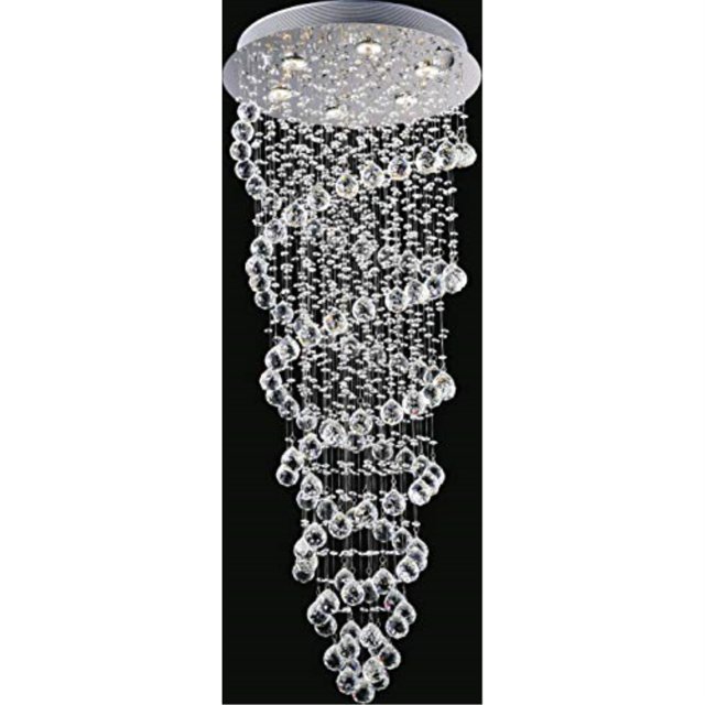 Cwi Lighting Double Spiral 6 Light Flush Mount With Chrome Finish