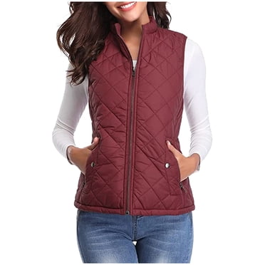 EGNMCR Doudoune Sans Manches pour Femmes, Parkas Sans Manches pour Femmes, Manteau à Poches Mode pour Femmes Long Manteau d'Hiver Sans Manches en Duvet Coton Gilet pour Femmes Veste en polyester pour Femmes