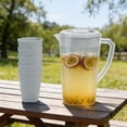 thumbnail image 1 of Transparent Cold Brew Carafe Coffee Pot Cold Brew Drip Pot Large Capacity Household Beverage Bucket Fruit Tea Dispenser with 5 Cups, 1 of 7