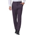 thumbnail image 1 of INSPIRE CHIC Men's Pants Stripes Zipper Closure Front Pockets Dress Pants 34 Purple White, 1 of 7