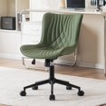thumbnail image 1 of Home Office Desk Chair with Comfy Back Ergonomic Modern Faux Leather Swivel Rolling Task Computer Chair with Wheels Armless Adjustable Vanity Chair for Study Sewing Drafting, 1 of 5