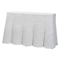 thumbnail image 1 of Pemberly Row Table Console Moderne Bohème en Rotin Blanc à Bord Festonné, 1 of 10