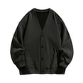 thumbnail image 1 of LOVZFMLL Vestes pour Hommes Chandail d'Hiver Uni Cardigan Bouton Chandail Décontracté Manteau, 1 of 1