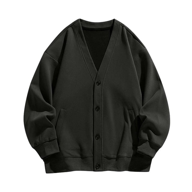 LOVZFMLL Vestes pour Hommes Chandail d'Hiver Uni Cardigan Bouton Chandail Décontracté Manteau