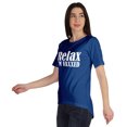 thumbnail image 4 of Inkmeso Relax I'M Vaxxed Drôle Pro-Vaccin T-shirt en Coton à Encolure Dégagée pour Femmes, 4 of 8