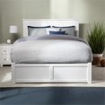 thumbnail image 3 of Nantucket Queen Wood Platform Bed with Footboard and Storage Drawers in White, 3 of 9