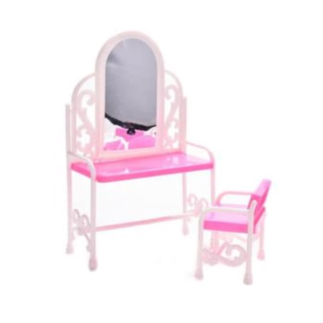 transemion Maquillage Coiffeuse Cosmétiques Bureau Table Poupée Bébé Jouet Chaise Commode Toilette Table Mobilier Déco