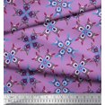 thumbnail image 2 of Soimoi Poly Georgette Fabric Tiles Moroccan Decor Fabric Printed Yard 42 Inch Wide, 2 of 3