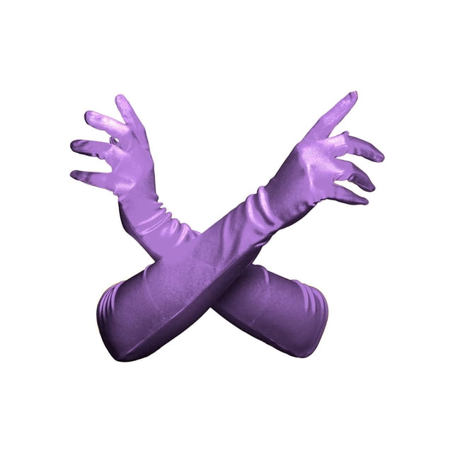 Gravity Threads Gants d'Opéra en Satin pour Femmes 18 Pouces Violet