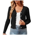 thumbnail image 1 of SNKSDGM My Items Womens Long Sleeve Cropped Lightweight Cardigan Button Down Sweaters V Neck Made in Canada, 1 of 7
