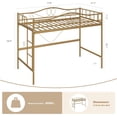 thumbnail image 4 of YUSAZENS Twin Size Metal Loft Bed with Ladder & Guardrail, 400lbs Capacity Space-Saving Loft Bed, No Box Spring, Gold, 4 of 7